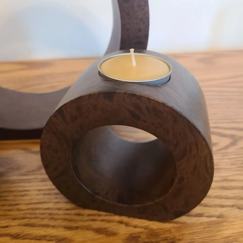 Zodax Nested Tealight Trio Candle Holders Handcrafted From Wood Unique Design